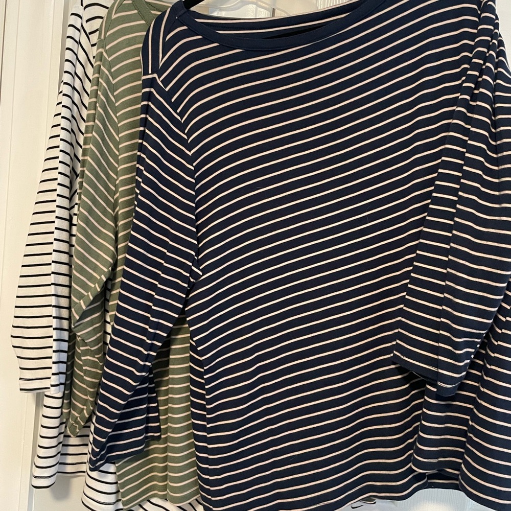 NWT- one shirt nwt, the other two have been worn once. Would like to sell set.
